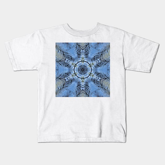 HEXAGONAL DESİGN IN SHADES OF SKY BLUE. A textured floral fantasy pattern Kids T-Shirt by mister-john